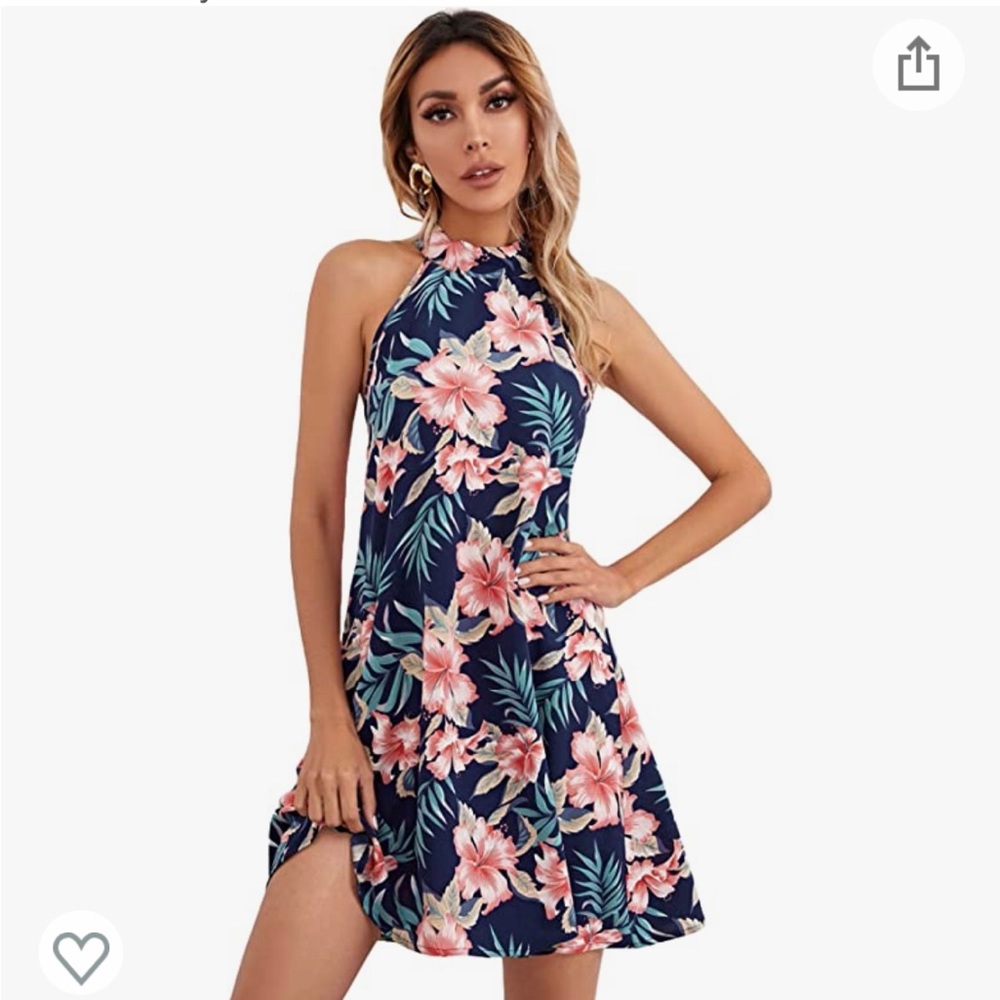Halter Neck Floral Dress